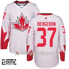 Kanada Tröja Patrice Bergeron 37 World Cup 2016 Barn Vit